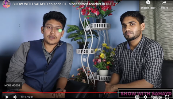 SHOW WITH SAHAYD episode-01- Most hatred teacher in DUET?